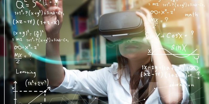 Asian,Woman,Wearing,Virtual,Reality,Glasses,Or,Vr,Headset,And